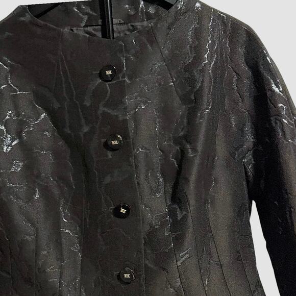 NWT Escada Jacket - Black Metallic 3/4 Sleeve - Size 10 - Picture 11 of 16